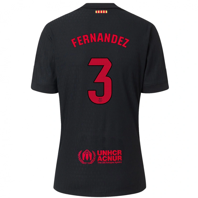 Danxen Heren Jana Fernandez #3 Zwart Rood Uitshirt Uittenue 2024/25 T-Shirt