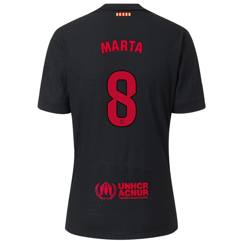Danxen Heren Marta Torrejon #8 Zwart Rood Uitshirt Uittenue 2024/25 T-Shirt
