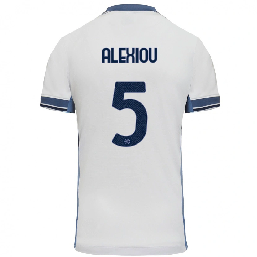 Danxen Heren Christos Alexiou #5 Wit Grijs Uitshirt Uittenue 2024/25 T-Shirt