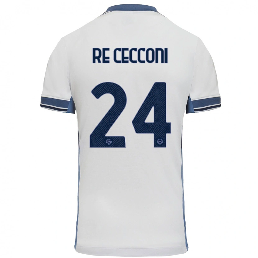 Danxen Heren Gabriele Re Cecconi #24 Wit Grijs Uitshirt Uittenue 2024/25 T-Shirt