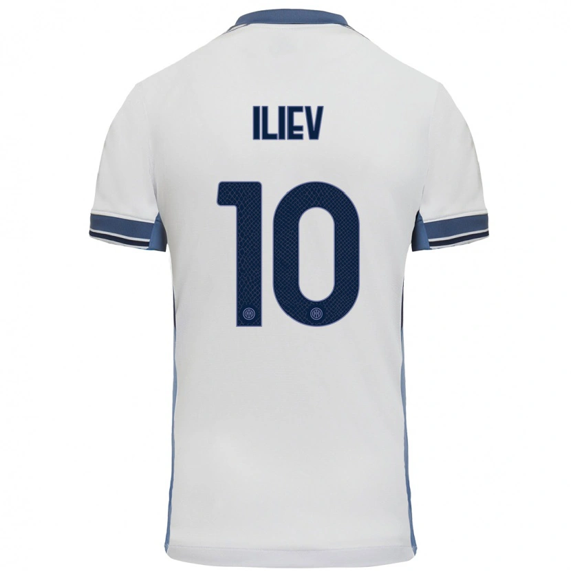 Danxen Heren Nikola Iliev #10 Wit Grijs Uitshirt Uittenue 2024/25 T-Shirt