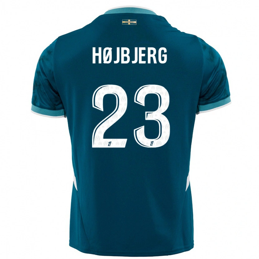 Danxen Heren Pierre-Emile Højbjerg #23 Turkoois Blauw Uitshirt Uittenue 2024/25 T-Shirt