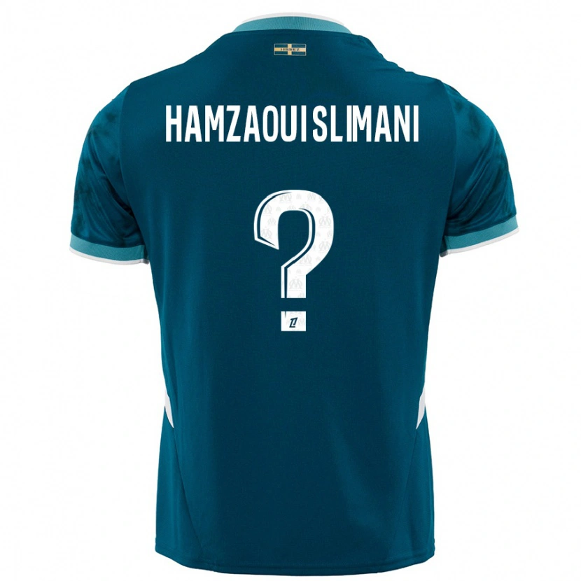 Danxen Heren Hilan Hamzaoui Slimani #0 Turkoois Blauw Uitshirt Uittenue 2024/25 T-Shirt