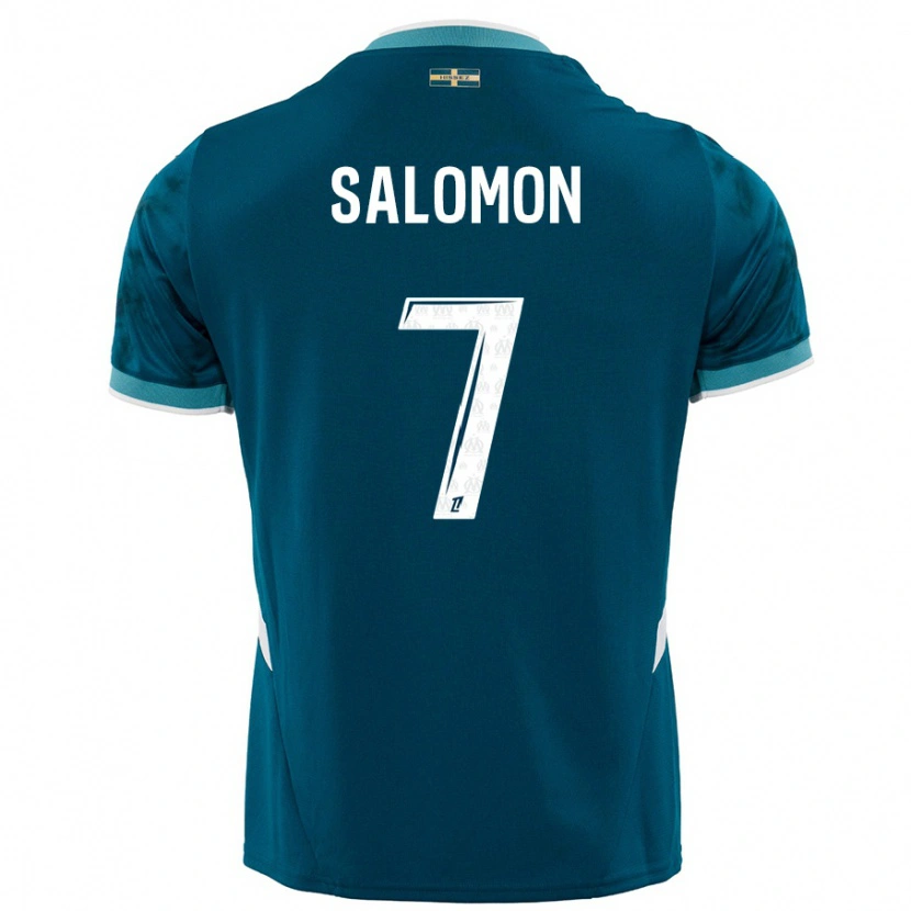 Danxen Heren Maëva Salomon #7 Turkoois Blauw Uitshirt Uittenue 2024/25 T-Shirt