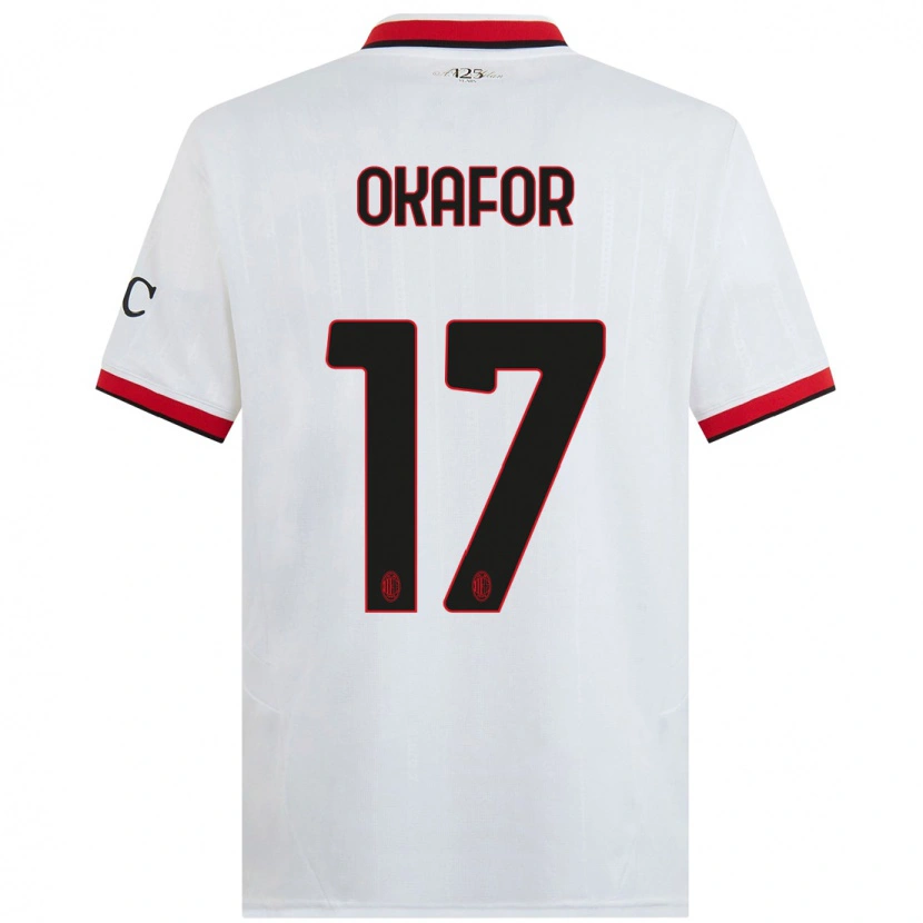 Danxen Heren Noah Okafor #17 Wit Zwart Rood Uitshirt Uittenue 2024/25 T-Shirt