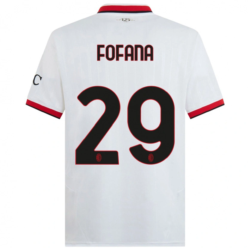 Danxen Heren Youssouf Fofana #29 Wit Zwart Rood Uitshirt Uittenue 2024/25 T-Shirt
