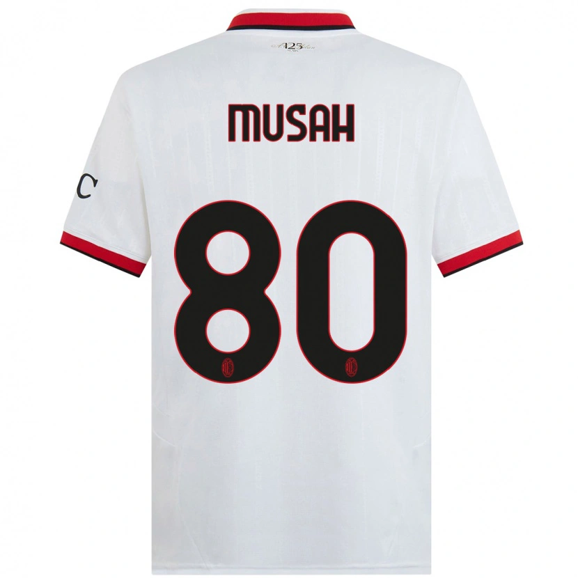 Danxen Heren Yunus Musah #80 Wit Zwart Rood Uitshirt Uittenue 2024/25 T-Shirt
