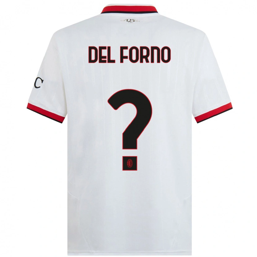Danxen Heren Luca Del Forno #0 Wit Zwart Rood Uitshirt Uittenue 2024/25 T-Shirt