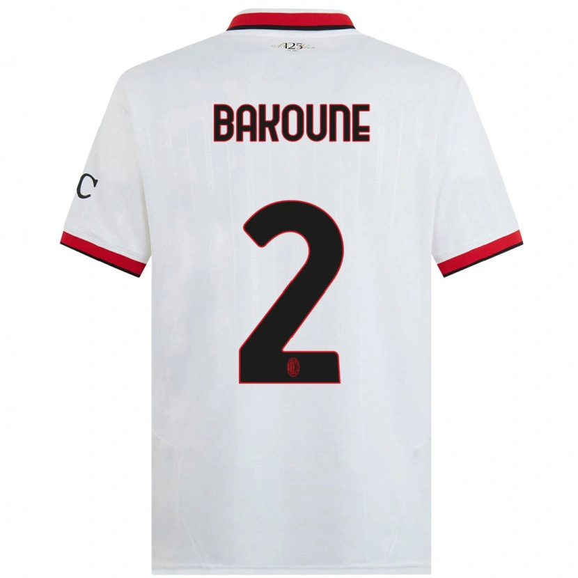 Danxen Heren Adam Bakoune #2 Wit Zwart Rood Uitshirt Uittenue 2024/25 T-Shirt
