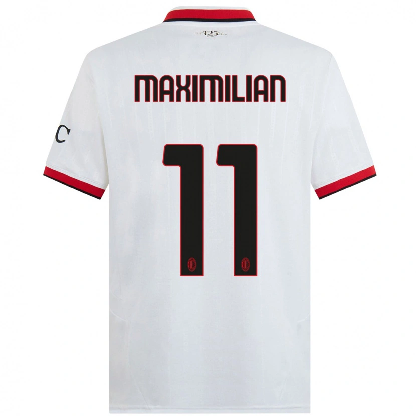 Danxen Heren Maximilian Ibrahimović #11 Wit Zwart Rood Uitshirt Uittenue 2024/25 T-Shirt