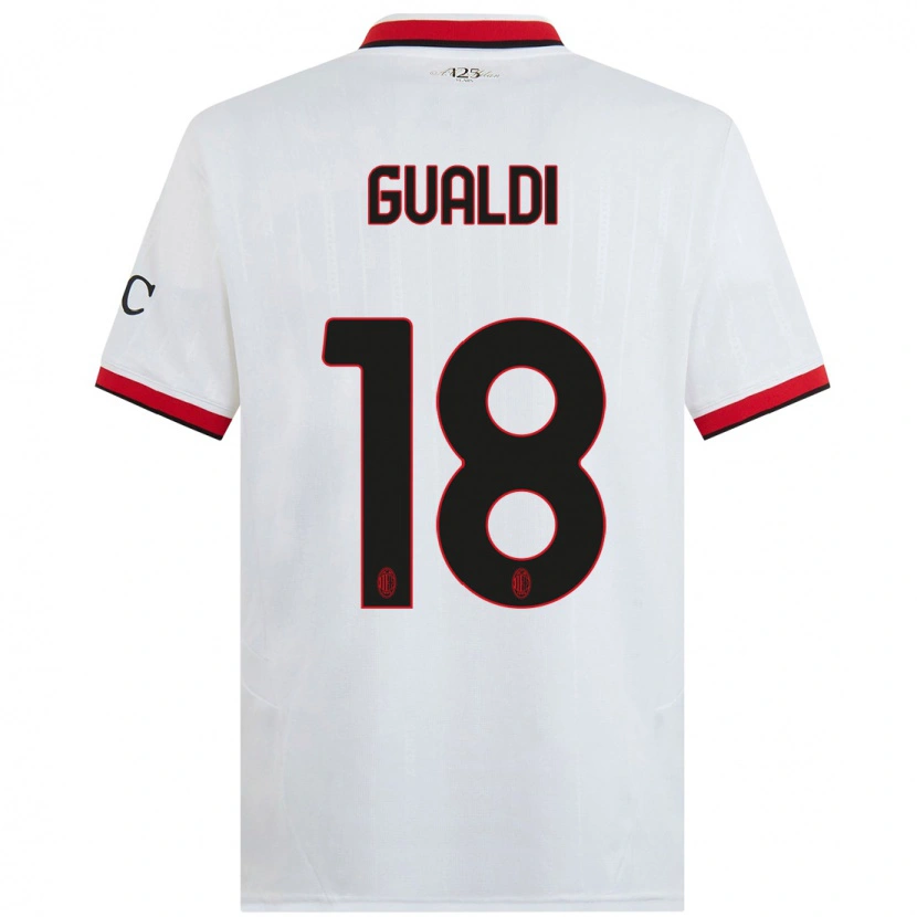 Danxen Heren Andrea Gualdi #18 Wit Zwart Rood Uitshirt Uittenue 2024/25 T-Shirt