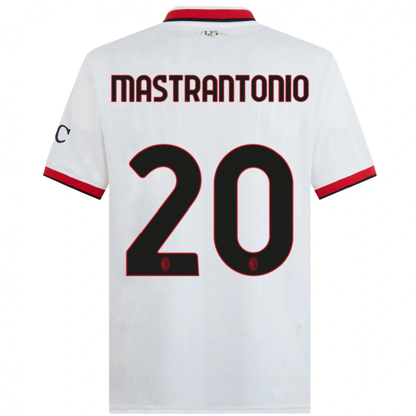 Danxen Heren Davide Mastrantonio #20 Wit Zwart Rood Uitshirt Uittenue 2024/25 T-Shirt