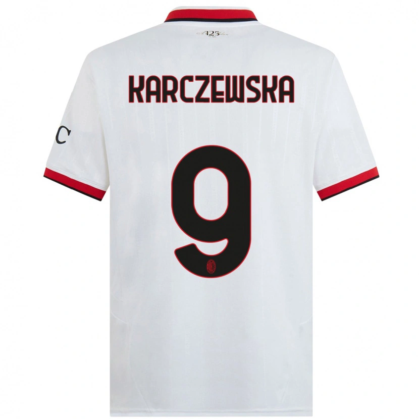 Danxen Heren Nikola Karczewska #9 Wit Zwart Rood Uitshirt Uittenue 2024/25 T-Shirt