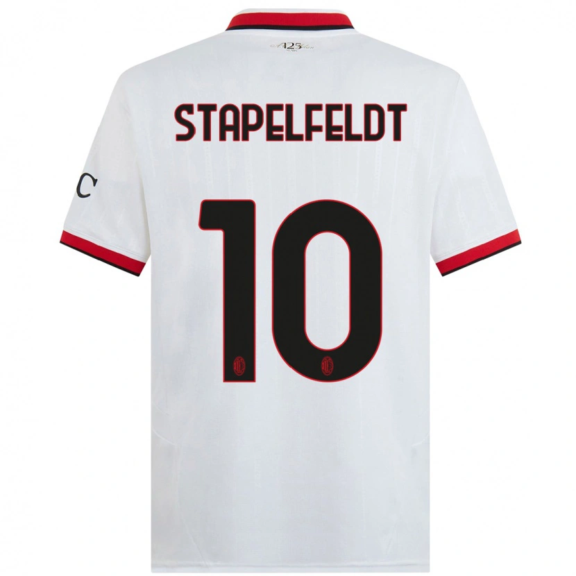 Danxen Heren Nina Stapelfeldt #10 Wit Zwart Rood Uitshirt Uittenue 2024/25 T-Shirt