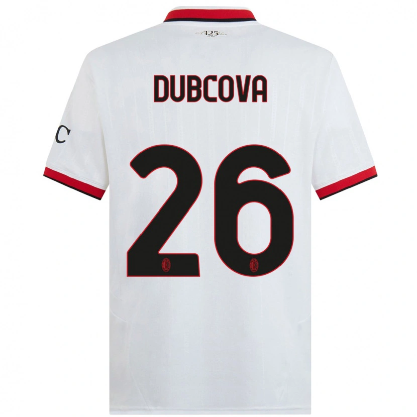 Danxen Heren Michaela Dubcova #26 Wit Zwart Rood Uitshirt Uittenue 2024/25 T-Shirt