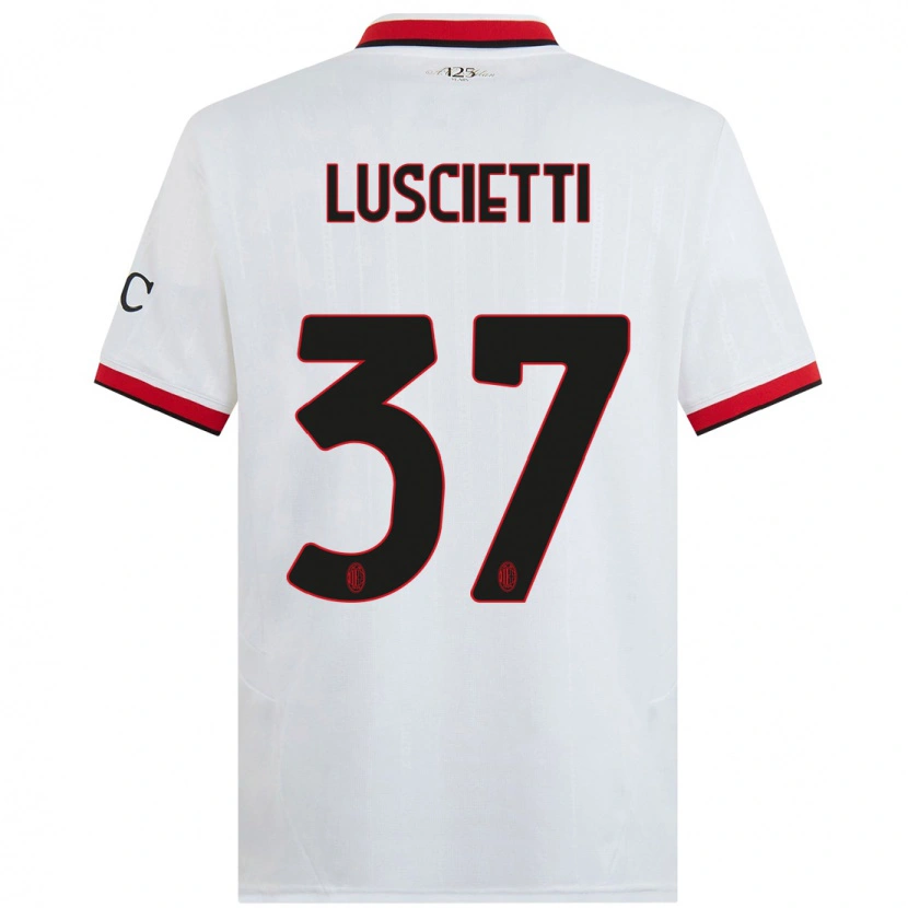 Danxen Heren Abebe Luscietti #37 Wit Zwart Rood Uitshirt Uittenue 2024/25 T-Shirt