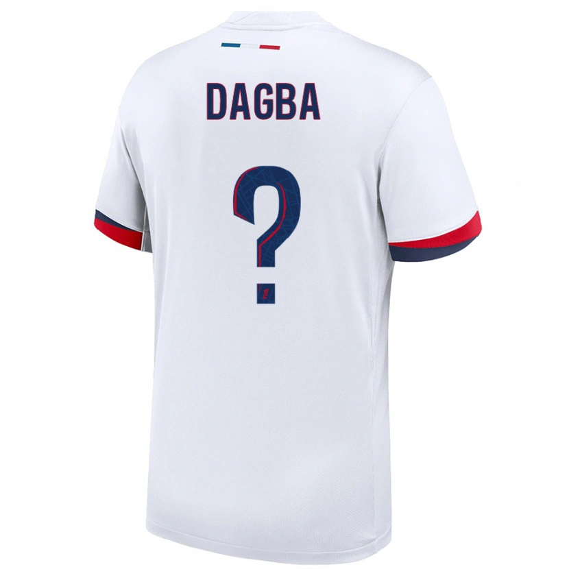Danxen Heren Colin Dagba #0 Wit Blauw Rood Uitshirt Uittenue 2024/25 T-Shirt