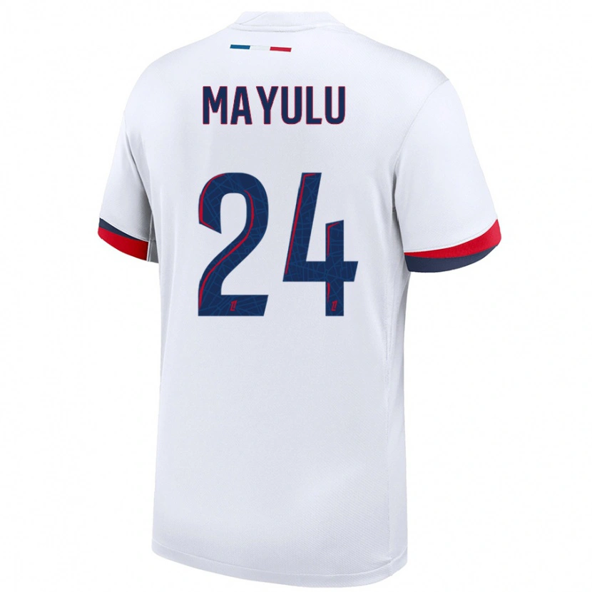 Danxen Heren Senny Mayulu #24 Wit Blauw Rood Uitshirt Uittenue 2024/25 T-Shirt