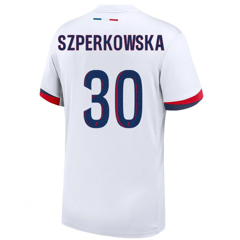 Danxen Heren Oliwia Szperkowska #30 Wit Blauw Rood Uitshirt Uittenue 2024/25 T-Shirt