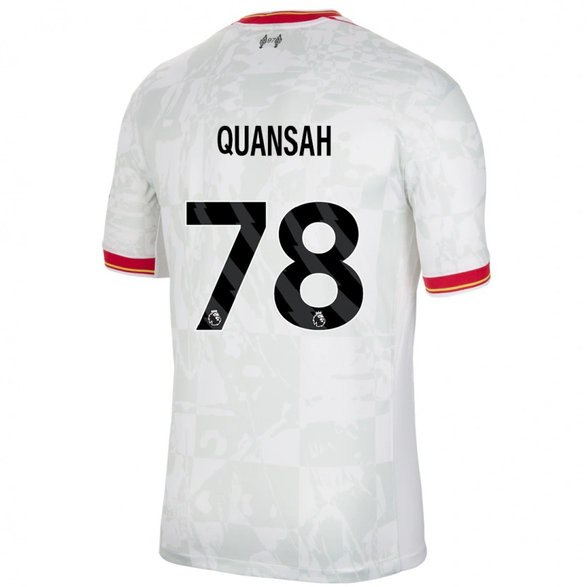 Danxen Heren Jarell Quansah #78 Wit Rood Zwart Thuisshirt Derde Tenue 2024/25 T-Shirt