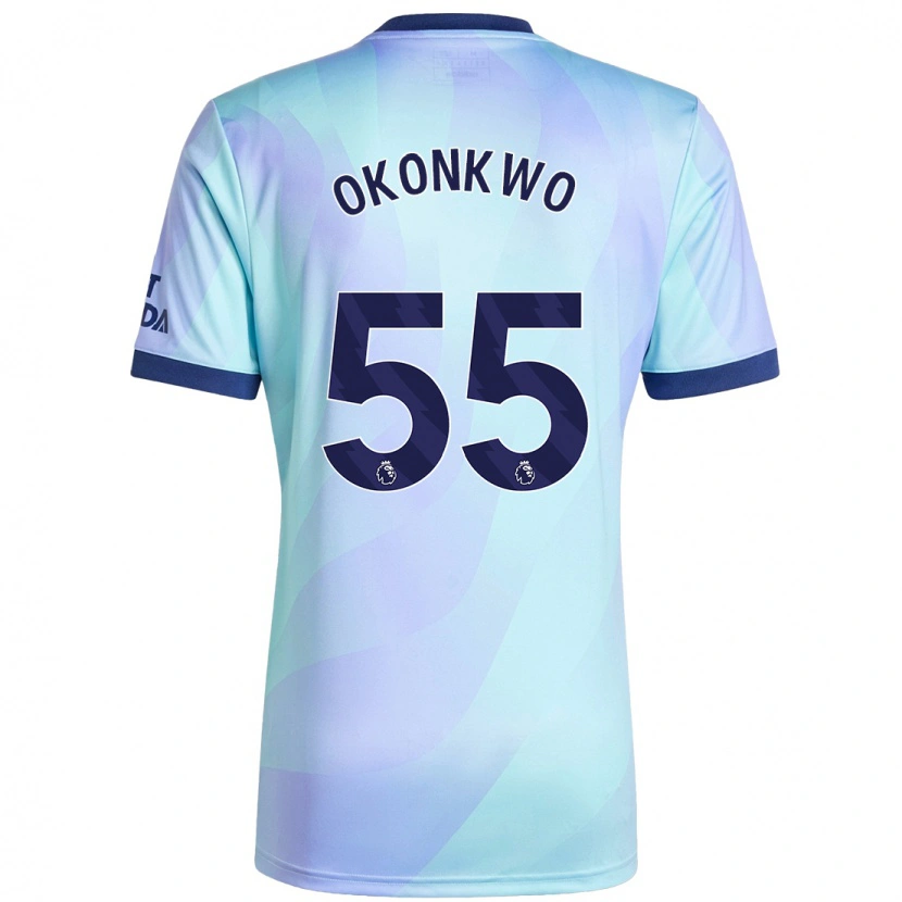 Danxen Heren Brian Okonkwo #55 Aqua Thuisshirt Derde Tenue 2024/25 T-Shirt