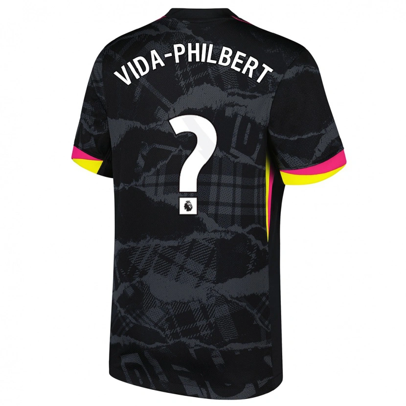 Danxen Heren Joel Vida-Philbert #0 Zwartroze Thuisshirt Derde Tenue 2024/25 T-Shirt