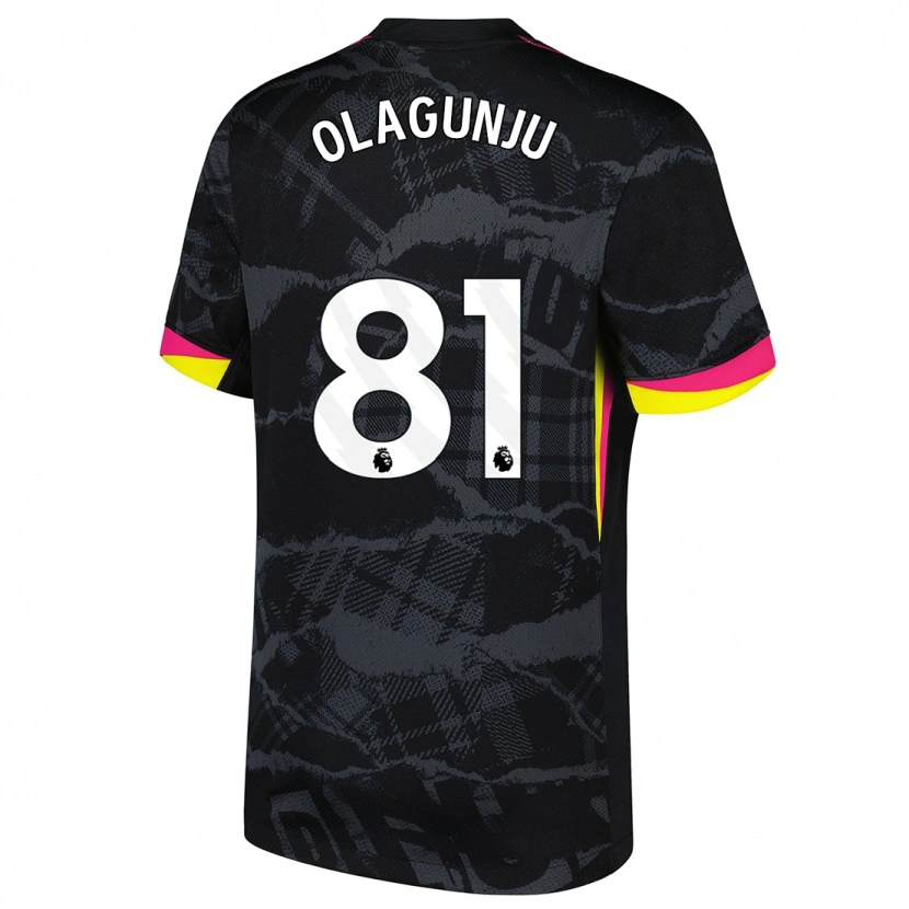 Danxen Heren Saheed Olagunju #81 Zwartroze Thuisshirt Derde Tenue 2024/25 T-Shirt