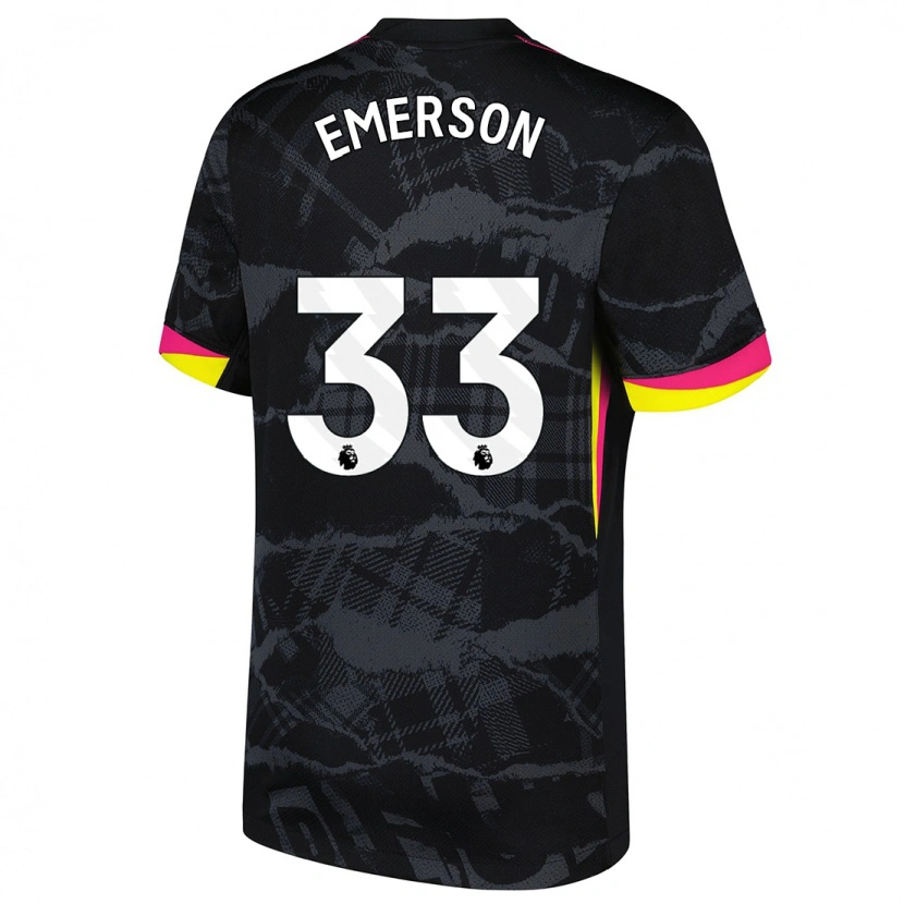 Danxen Heren Emerson #33 Zwartroze Thuisshirt Derde Tenue 2024/25 T-Shirt