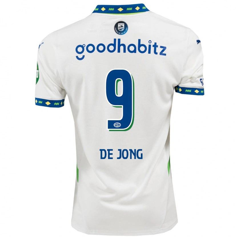 Danxen Heren Luuk De Jong #9 Wit Donkerblauw Thuisshirt Derde Tenue 2024/25 T-Shirt
