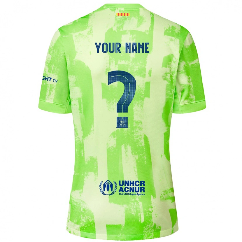 Danxen Heren Uw Naam #0 Limoen Thuisshirt Derde Tenue 2024/25 T-Shirt