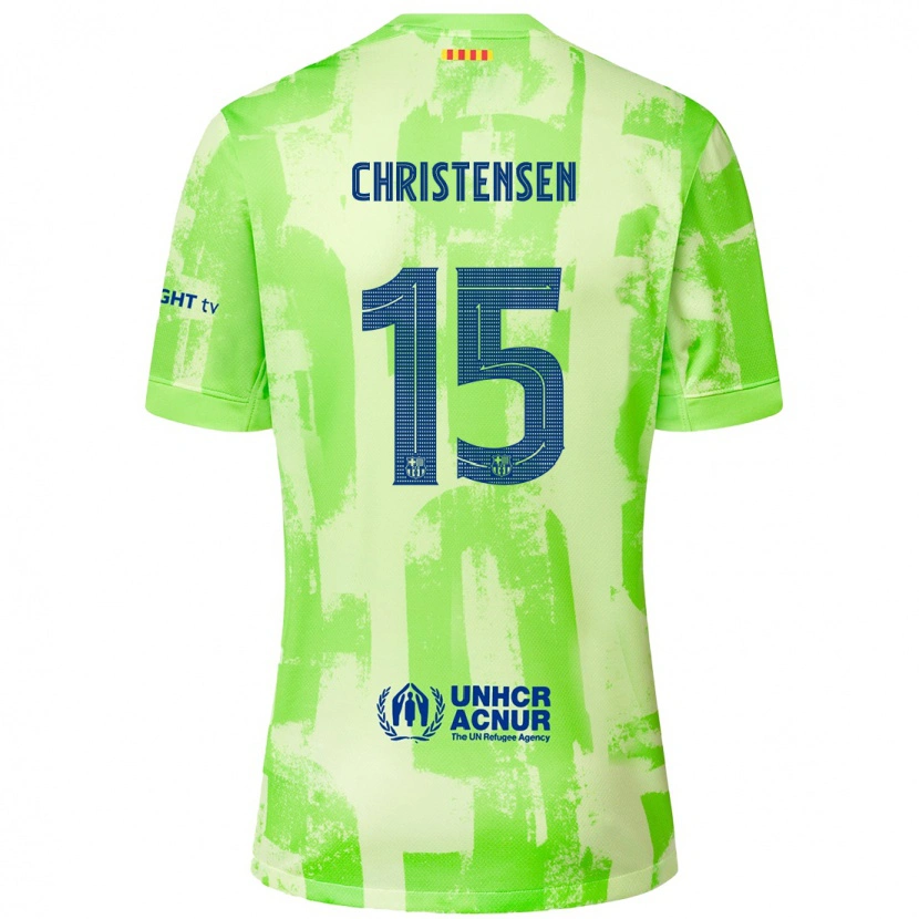 Danxen Heren Andreas Christensen #15 Limoen Thuisshirt Derde Tenue 2024/25 T-Shirt