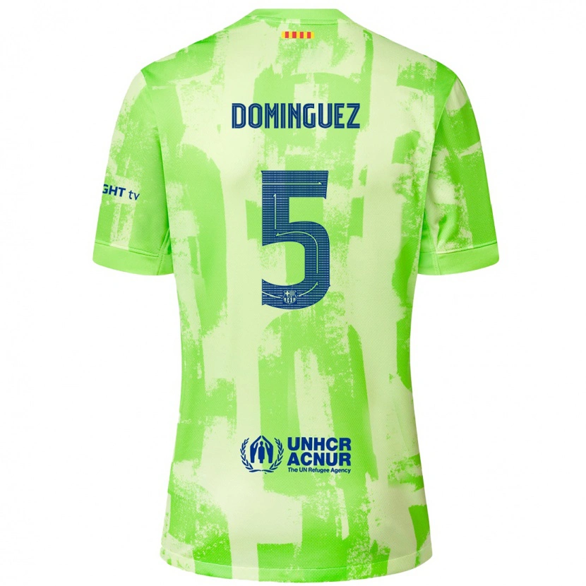Danxen Heren Sergi Domínguez #5 Limoen Thuisshirt Derde Tenue 2024/25 T-Shirt