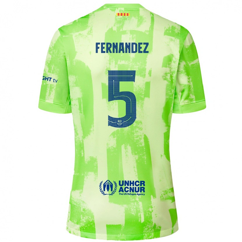 Danxen Heren Jana Fernández #5 Limoen Thuisshirt Derde Tenue 2024/25 T-Shirt