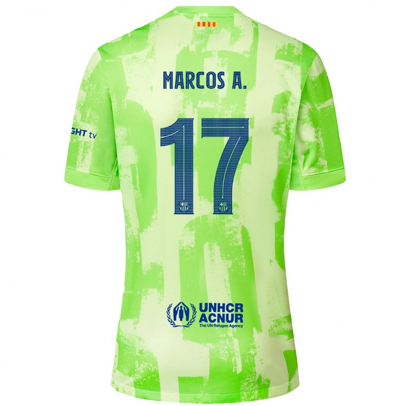 Danxen Heren Marcos Alonso #17 Limoen Thuisshirt Derde Tenue 2024/25 T-Shirt