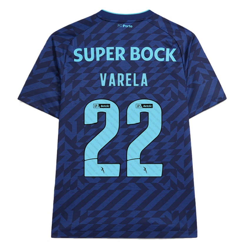 Danxen Heren Alan Varela #22 Marineblauw Thuisshirt Derde Tenue 2024/25 T-Shirt