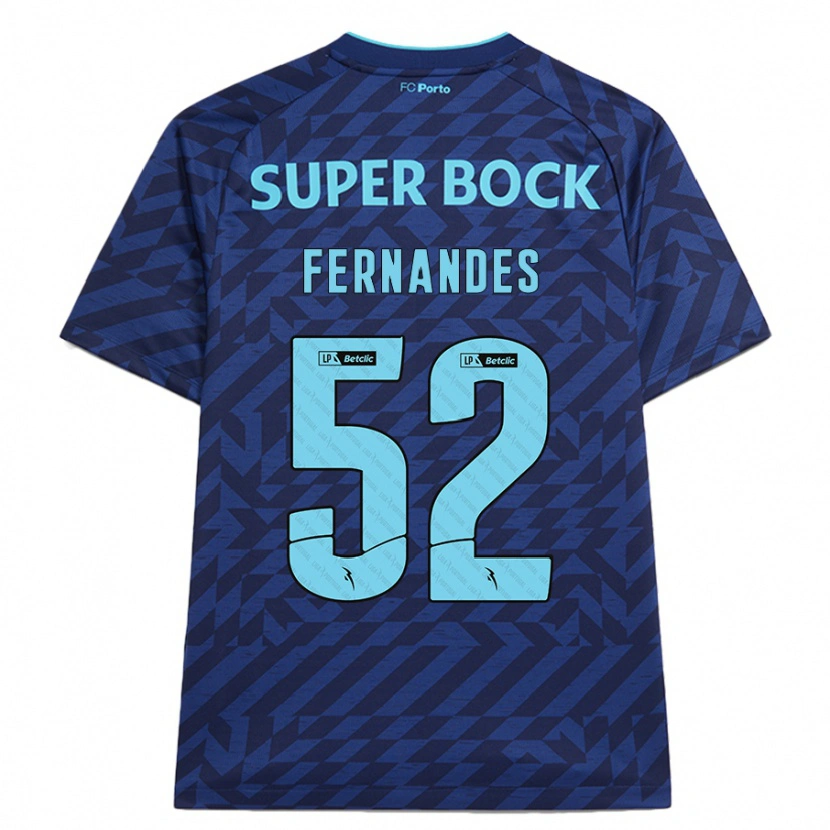 Danxen Heren Martim Fernandes #52 Marineblauw Thuisshirt Derde Tenue 2024/25 T-Shirt