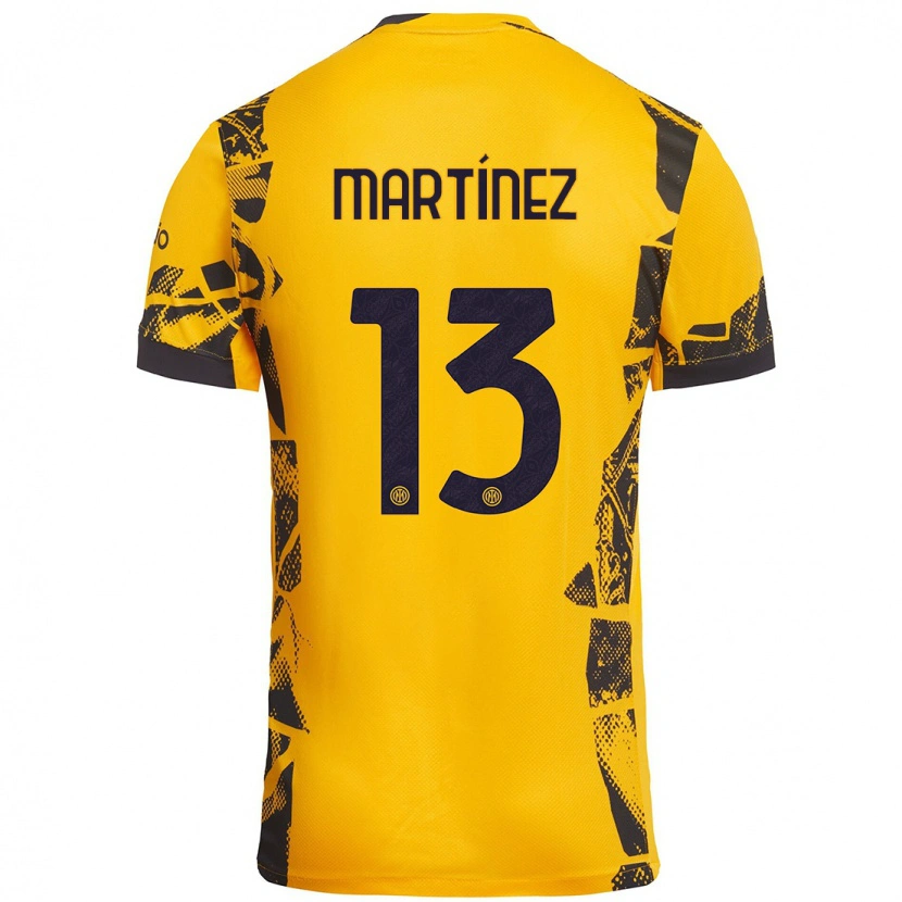 Danxen Heren Josep Martínez #13 Goud Zwart Thuisshirt Derde Tenue 2024/25 T-Shirt