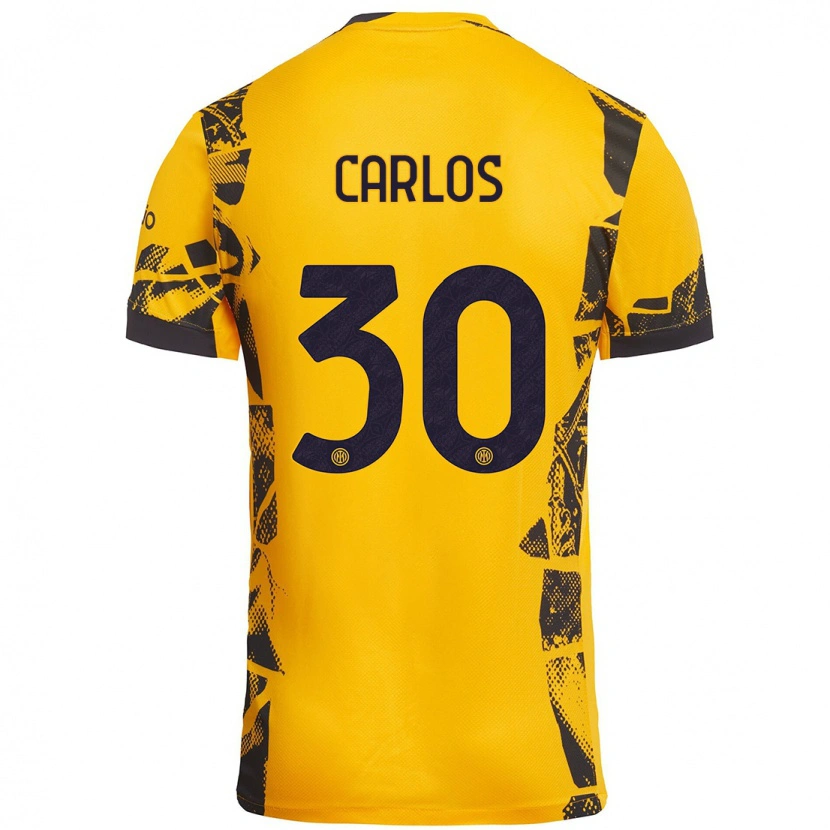 Danxen Heren Carlos Augusto #30 Goud Zwart Thuisshirt Derde Tenue 2024/25 T-Shirt