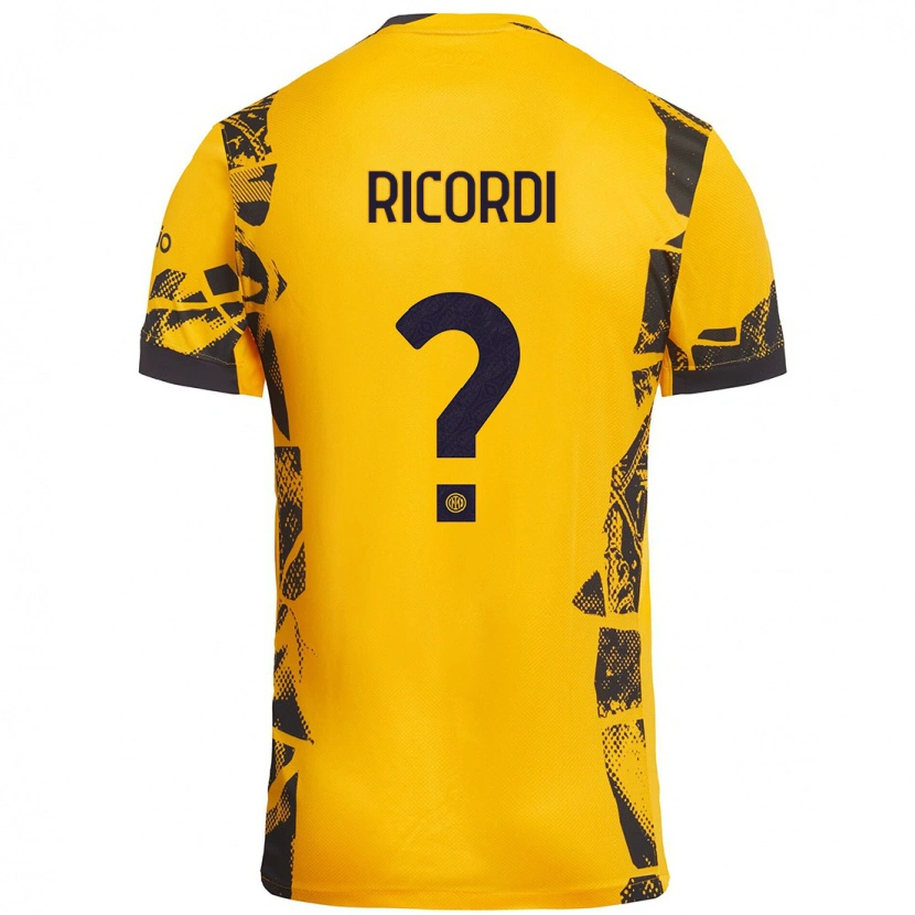 Danxen Heren Tommaso Ricordi #0 Goud Zwart Thuisshirt Derde Tenue 2024/25 T-Shirt