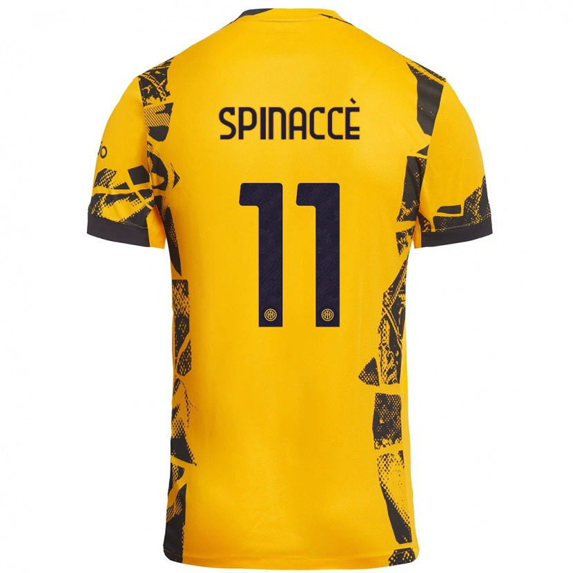 Danxen Heren Matteo Spinaccè #11 Goud Zwart Thuisshirt Derde Tenue 2024/25 T-Shirt