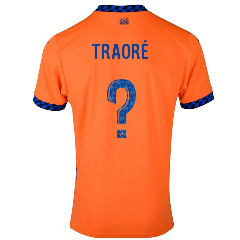 Danxen Heren Soumaïla Traoré #0 Oranje Donkerblauw Thuisshirt Derde Tenue 2024/25 T-Shirt