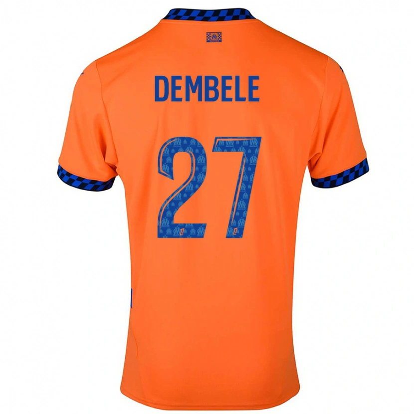 Danxen Heren Coumba Dembélé #27 Oranje Donkerblauw Thuisshirt Derde Tenue 2024/25 T-Shirt
