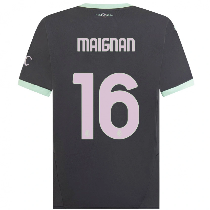 Danxen Heren Mike Maignan #16 Grijs Thuisshirt Derde Tenue 2024/25 T-Shirt