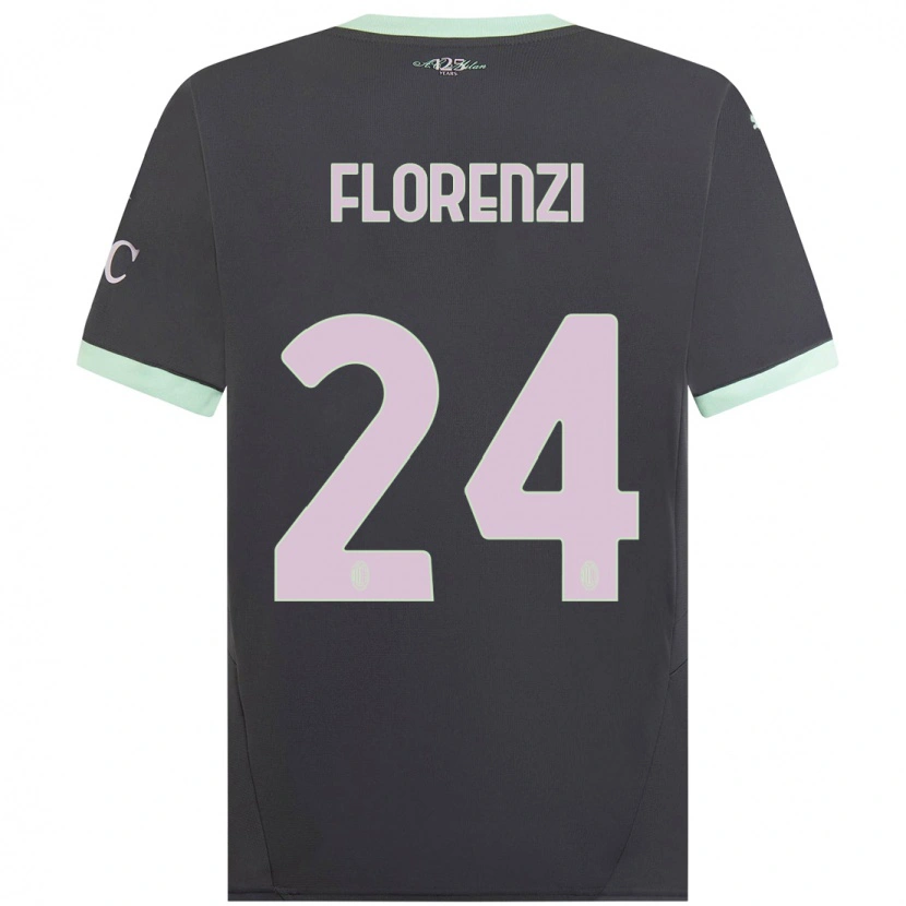 Danxen Heren Alessandro Florenzi #24 Grijs Thuisshirt Derde Tenue 2024/25 T-Shirt