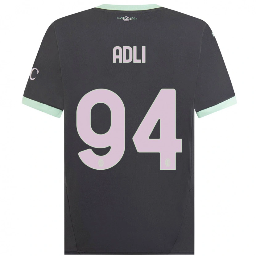 Danxen Heren Yacine Adli #94 Grijs Thuisshirt Derde Tenue 2024/25 T-Shirt