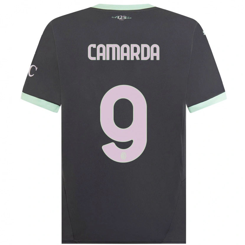Danxen Heren Francesco Camarda #9 Grijs Thuisshirt Derde Tenue 2024/25 T-Shirt