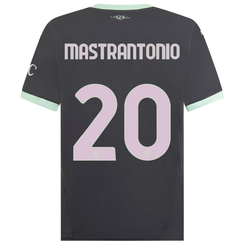 Danxen Heren Davide Mastrantonio #20 Grijs Thuisshirt Derde Tenue 2024/25 T-Shirt