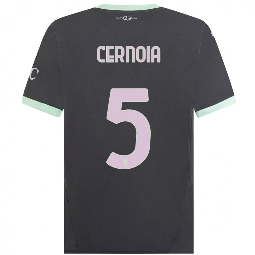 Danxen Heren Valentina Cernoia #5 Grijs Thuisshirt Derde Tenue 2024/25 T-Shirt