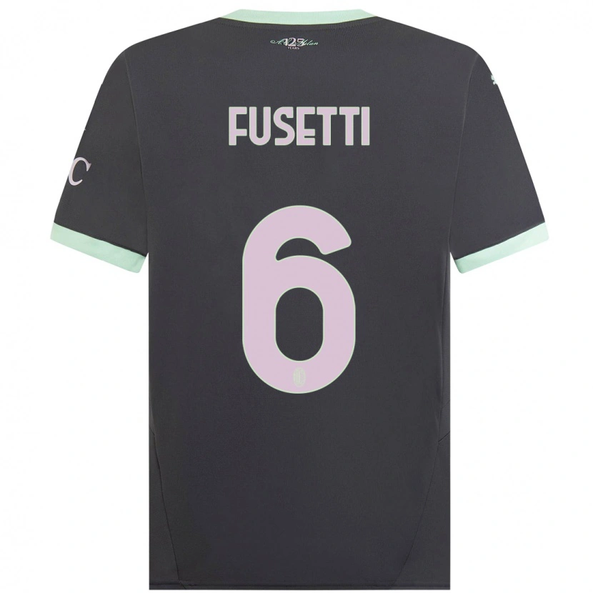 Danxen Heren Laura Fusetti #6 Grijs Thuisshirt Derde Tenue 2024/25 T-Shirt