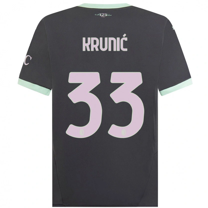 Danxen Heren Rade Krunic #33 Grijs Thuisshirt Derde Tenue 2024/25 T-Shirt